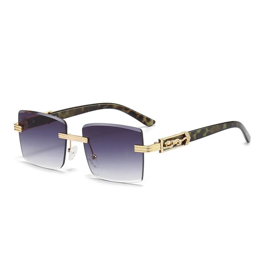Rimless Square Sunglasses Women Men Brand Designer Shades Frameless Gradient Sun Glasses Luxury Vintage Oculos De Sol UV400